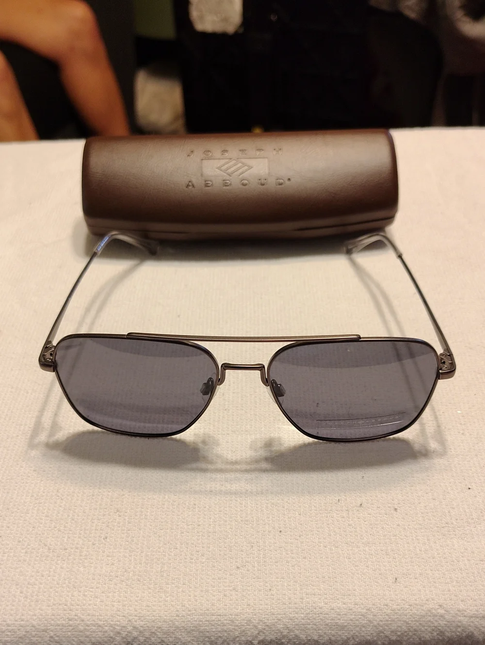 Joseph Abboud Gunmetal Aviator Sunglasses